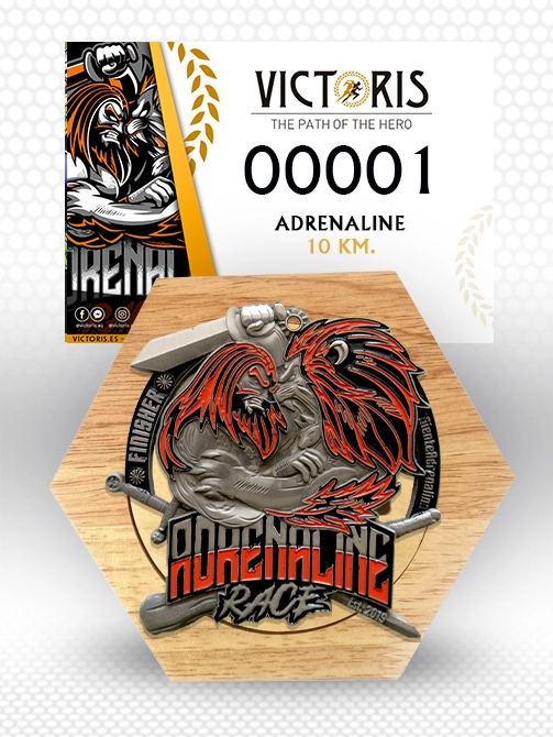 Race pack with medal and honeycomb Adrenaline Race