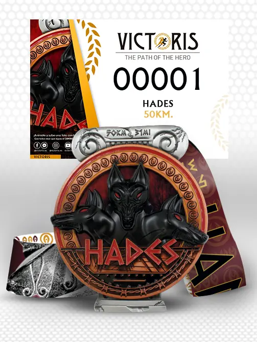 Race pack with medal of Reto de Hades