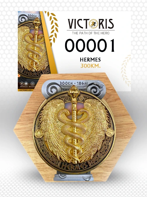 Pack de carrera con medalla y honeycomb de Reto de Hermes